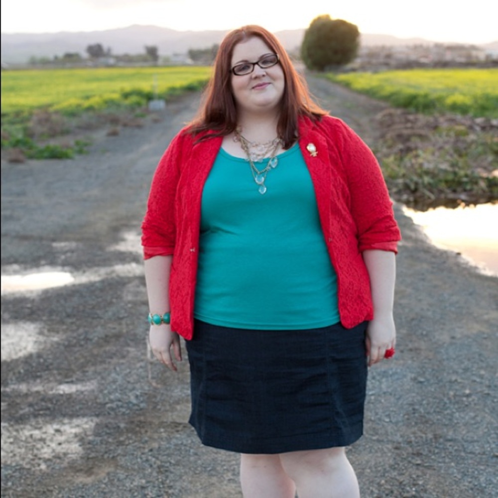 Red lace blazer